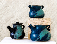 PH1596a pottery ursula 3 teapots zf-3687