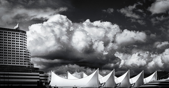 PH2735a Vancouver Waterfront Sails and cumulus -9785--90