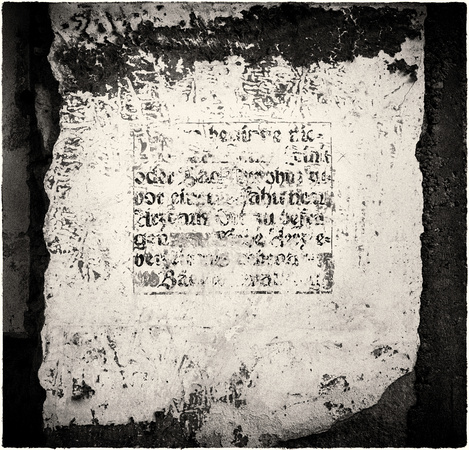 PH1648a folio engadine scripture on old wall in ruin st moritz bath zf-4667